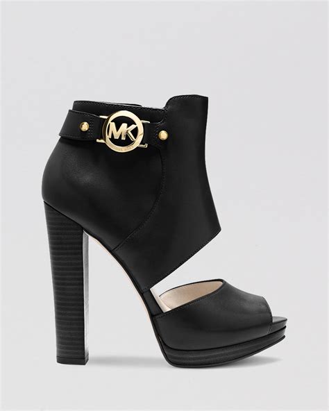 michael kors stiletto heels open true black|Michael Kors high heels.